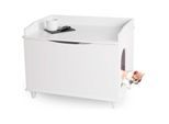 WONDERMAKE® Katzenschrank für Katzentoilette groß aus Holz, Katzenklo-Schrank Kommode XL, Design Katzen-Haus Toilette Klo Waschbecken-Unterschrank für Bad, 73,5 x 51,5 x 57 cm, weiß