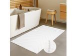Badematte CARPET CITY "BAT400, Badteppich uni", weiß, H:11mm, Polyester, Badematten, Badematte, Teppich Badezimmer, Badvorleger, Anti-Rutsch, Waschbar, Duschmatte