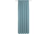 Vorhang ADAM "Uni Collection" Gr. 1, blau (türkis), B:142cm H:145cm, Jacquard, Baumwolle, Gardinen, aus 100% Bio-Baumwolle