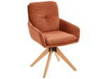Livetastic Armlehnstuhl, Rost, Holz, Metall, Textil, Eiche, massiv, Füllung: Schaumstoff, konisch, 58x91x63.5 cm, Sitzfläche 360° drehbar, Esszimmer, Stühle, Esszimmerstühle, Armlehnenstühle
