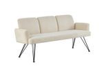 Stylife Sitzbank, Schwarz, Creme, Textil, Metall, 3-Sitzer, 178x82x61 cm, Esszimmer, Bänke, Sitzbänke
