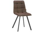 Carryhome Stuhl, Braun, Schwarz, Metall, Textil, eckig, 46x88x54 cm, Esszimmer, Stühle, Esszimmerstühle, Vierfußstühle