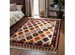 Teppich HANSE HOME "Kelim Kian", bunt (creme multifarben), B:120cm H:3mm L:170cm, Baumwolle, Wolle, Teppiche, Teppich, Wolle, Baumwolle, Natur, Handgewebt, orientalisch, Boho, traditionell