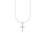 Kette mit Anhänger BRUNO BANANI "Schmuck Geschenk Silberkette mit Anhänger Kreuz", silber (silberfarben, kristallweiß), Halsketten, Damen, Silber 925 (Sterlingsilber), L: 45 B: 1,1mm, mit Zirkonia (synth.), B:1,1mm