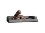 Tierlando ® Orthopädisches Design Hundesofa GIBSON VISCO Kunstleder kubische Form grau/ grau 1 m, 22 cm, 80 cm
