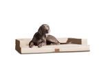 Tierlando ® Orthopädisches Design Hundesofa GIBSON VISCO Kunstleder kubische Form creme 1,2 m, 22 cm, 90 cm