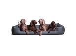 Tierlando GOOFY - Orthopädisches Hundebett aus Polyester inkl. Matratzenschoner grau/ grau 1,6 m, 25 cm, 1,1 m
