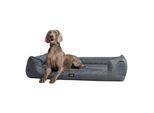 Tierlando GOOFY - Orthopädisches Hundebett aus Polyester inkl. Matratzenschoner hellgrau / grau-meliert 1,3 m, 25 cm, 1 m