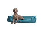 Tierlando GOOFY - Orthopädisches Hundebett aus Polyester inkl. Matratzenschoner petrol 1,6 m, 25 cm, 1,1 m