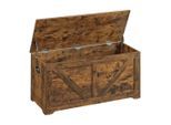 Boxxx Truhe Vasagle, Braun, Holzwerkstoff, Vintage, 100x46x40 cm, Tragegriff, Deckel aufklappbar, Ordnen & Aufbewahren, Truhen