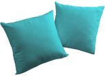 Dekokissen ADAM "Uni Collection", blau (türkis, unifarben), B:50cm L:50cm, Baumwolle, Dekokissen_Sitzkissen_Kissenhüllen, im Uni Design, Kissenhülle ohne Füllung, 1 Stück
