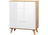 Schubkastenkommode OTTO HOME "Lund Schlafzimmerschrank Wäscheschrank mit hochglänzenden Fronten", weiß, B:76cm H:94,5cm T:39,5cm, Sideboards, Schlafzimmerkommode Bestseller im skandinavischem Design