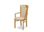 Esszimmerstuhl HOME AFFAIRE "FERDI, Armlehnstuhl, Made in Italy, Massivholz", beige (buche, beige, buche natur, beige), B:55cm H:100cm T:57cm, Massivholz, Stühle, Esszimmerstuhl, Bezug Feinstruktur (wasser-und fleckabweisend) oder Struktur