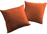 Dekokissen WIRTH "Newbury" Gr. 9, orange (terrakotta, unifarben), B:40cm L:60cm, Baumwolle, Polyester, Dekokissen_Sitzkissen_Kissenhüllen, Kissenhülle ohne Füllung, 2 Stück