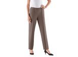 Jerseyhose CLASSIC BASICS, Damen, Gr. 24, Kurzgrößen, grau (taupe), 100% Polyester, unifarben, lang, Hosen Jerseyhose
