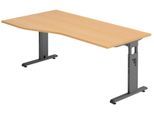 HAMMERBACHER VOS18/6/G höhenverstellbarer Schreibtisch 65 - 85 cm Buche / grafit