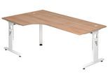 HAMMERBACHER VOS82/N/W höhenverstellbarer Schreibtisch 65 - 85 cm weiß / weiß