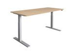 HAMMERBACHER VXMKA19/E/S elektrisch höhenverstellbarer Schreibtisch 70,0 - 120,0 cm - elektrisch eiche / silber