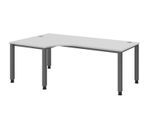 HAMMERBACHER VQS82/5/G höhenverstellbarer Schreibtisch 68,5 - 81 cm lichtgrau / grafit