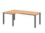 HAMMERBACHER VQS82/6/G höhenverstellbarer Schreibtisch 68,5 - 81 cm Buche / grafit
