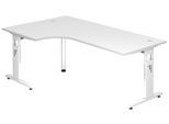 HAMMERBACHER VOS82/W/W höhenverstellbarer Schreibtisch 65 - 85 cm weiß / weiß