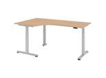 HAMMERBACHER VXDSM82/E/S elektrisch höhenverstellbarer Schreibtisch 63 - 127 cm eiche / silber