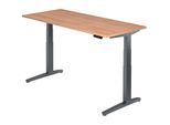 HAMMERBACHER VXBHM19/N/GG elektrisch höhenverstellbarer Schreibtisch 65,0 - 130,0 cm - elektrisch nussbaum / grafit