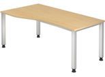 HAMMERBACHER VQS18/3/S höhenverstellbarer Schreibtisch 68,5 - 81 cm ahorn / silber