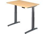 HAMMERBACHER VXBHM12/3/GG elektrisch höhenverstellbarer Schreibtisch 65,0 - 130,0 cm - elektrisch ahorn / grafit