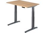 HAMMERBACHER VXBHM12/E/GG elektrisch höhenverstellbarer Schreibtisch 65,0 - 130,0 cm - elektrisch eiche / grafit