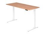 HAMMERBACHER VXBHM19/N/WW elektrisch höhenverstellbarer Schreibtisch 65,0 - 130,0 cm - elektrisch nussbaum / weiß