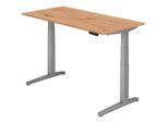 HAMMERBACHER XBHM16 höhenverstellbarer Schreibtisch 65,0 - 130,0 cm - elektrisch asteiche / silber