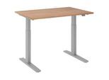 HAMMERBACHER VXMKA12/N/S elektrisch höhenverstellbarer Schreibtisch 70,0 - 120,0 cm - elektrisch nussbaum / silber