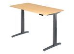 HAMMERBACHER VXBHM16/3/GG elektrisch höhenverstellbarer Schreibtisch 65,0 - 130,0 cm - elektrisch ahorn / grafit