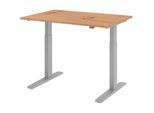 HAMMERBACHER VXMKA12/R/S elektrisch höhenverstellbarer Schreibtisch 70,0 - 120,0 cm - elektrisch asteiche / silber