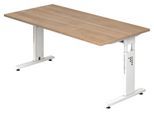 HAMMERBACHER höhenverstellbarer Schreibtisch VOS16/N/W nussbaum