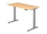 HAMMERBACHER VXBHM16/3/SS elektrisch höhenverstellbarer Schreibtisch 65,0 - 130,0 cm - elektrisch ahorn / silber