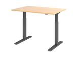 HAMMERBACHER VXMKA12/3/G elektrisch höhenverstellbarer Schreibtisch 70,0 - 120,0 cm - elektrisch ahorn / grafit