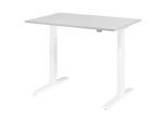HAMMERBACHER VXMKA12/5/W elektrisch höhenverstellbarer Schreibtisch 70,0 - 120,0 cm - elektrisch lichtgrau / weiß