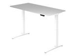 HAMMERBACHER VXBHM16/5/WW elektrisch höhenverstellbarer Schreibtisch 65,0 - 130,0 cm - elektrisch lichtgrau / weiß