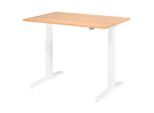 HAMMERBACHER VXMKA12/E/W elektrisch höhenverstellbarer Schreibtisch 70,0 - 120,0 cm - elektrisch eiche / weiß