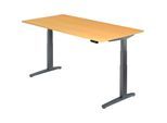 HAMMERBACHER XBHM2E höhenverstellbarer Schreibtisch 65,0 - 130,0 cm - elektrisch buche / grafit