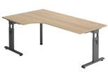 HAMMERBACHER VOS82/E/G höhenverstellbarer Schreibtisch 65 - 85 cm Eiche / grafit