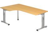 HAMMERBACHER VOS82/6/S höhenverstellbarer Schreibtisch 65 - 85 cm silber / silber