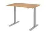 HAMMERBACHER VXMKA12/E/S elektrisch höhenverstellbarer Schreibtisch 70,0 - 120,0 cm - elektrisch eiche / silber