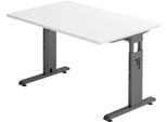HAMMERBACHER höhenverstellbarer Schreibtisch VOS12/W/G weiß