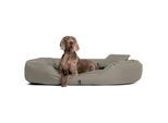Tierlando ® Orthopädisches Hundebett SAMMY | Robuster Polyester | Dicke Umrandung dunkelbraun / beige 1,7 m, 35 cm, 1,1 m