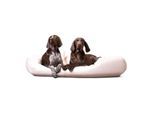 Tierlando ® Orthopädisches Hundebett SAMMY | Pflegeleichtes Kunstleder | L-XXXXL creme 1,4 m, 30 cm, 1,05 m