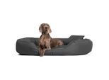 Tierlando ® Orthopädisches Hundebett SAMMY | Robuster Polyester | Dicke Umrandung schwarz/ graphit 1,4 m, 30 cm, 1,05 m