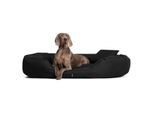 Tierlando ® Orthopädisches Hundebett SAMMY | Robuster Polyester | Dicke Umrandung schwarz 1,4 m, 30 cm, 1,05 m